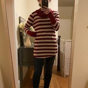 Sun & Moon Striped Red Sweater M